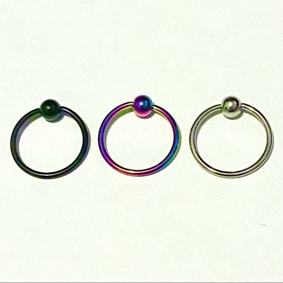 Captive Bead Ring Hoop 16g 13mm 1/2" Lip Ear Nose - Picture 1 of 6